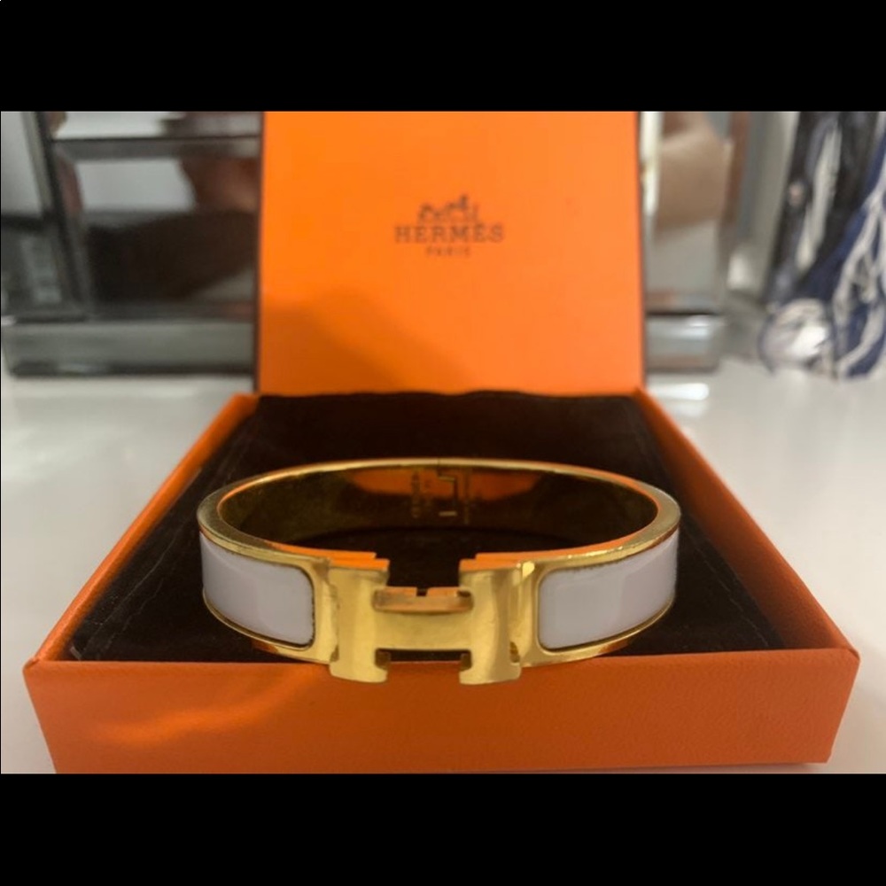 Hermes White authentic Clic Clac bracelet